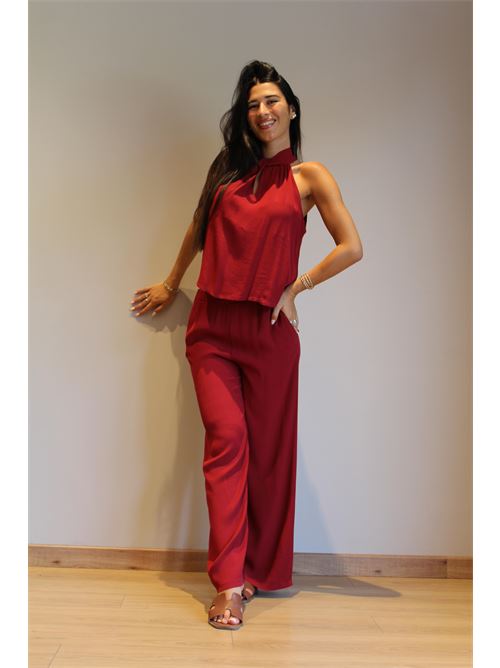 Pantalone a palazzo in viscosa DIECI MINUTI | 553864